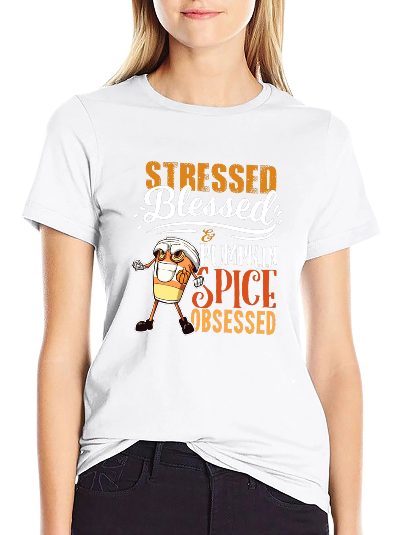 Stressed Blessed Pumpkin Spice Obsessed T-Shirt