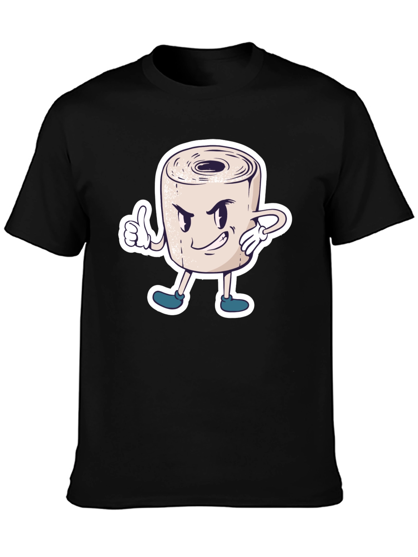 Toilet Paper Roll Cartoon Graphic T-Shirt