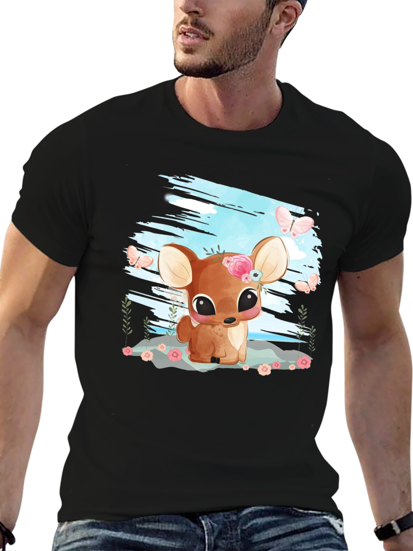 Cute Deer Graphic Tee - Soft & Stylish