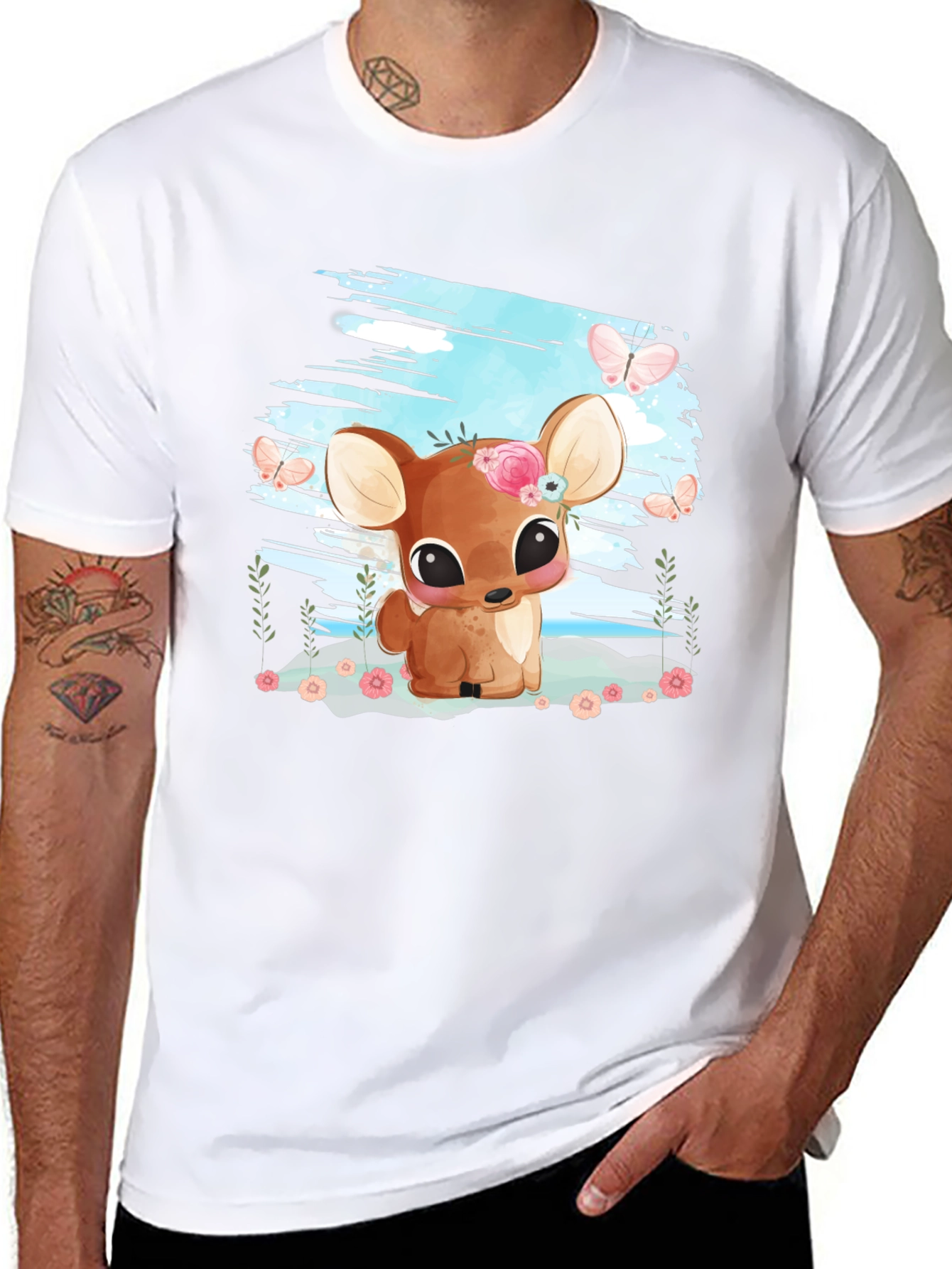 Cute Deer Graphic Tee - Soft & Stylish