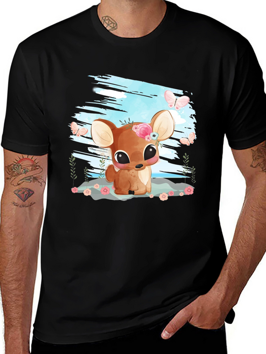 Cute Deer Graphic Tee - Soft & Stylish