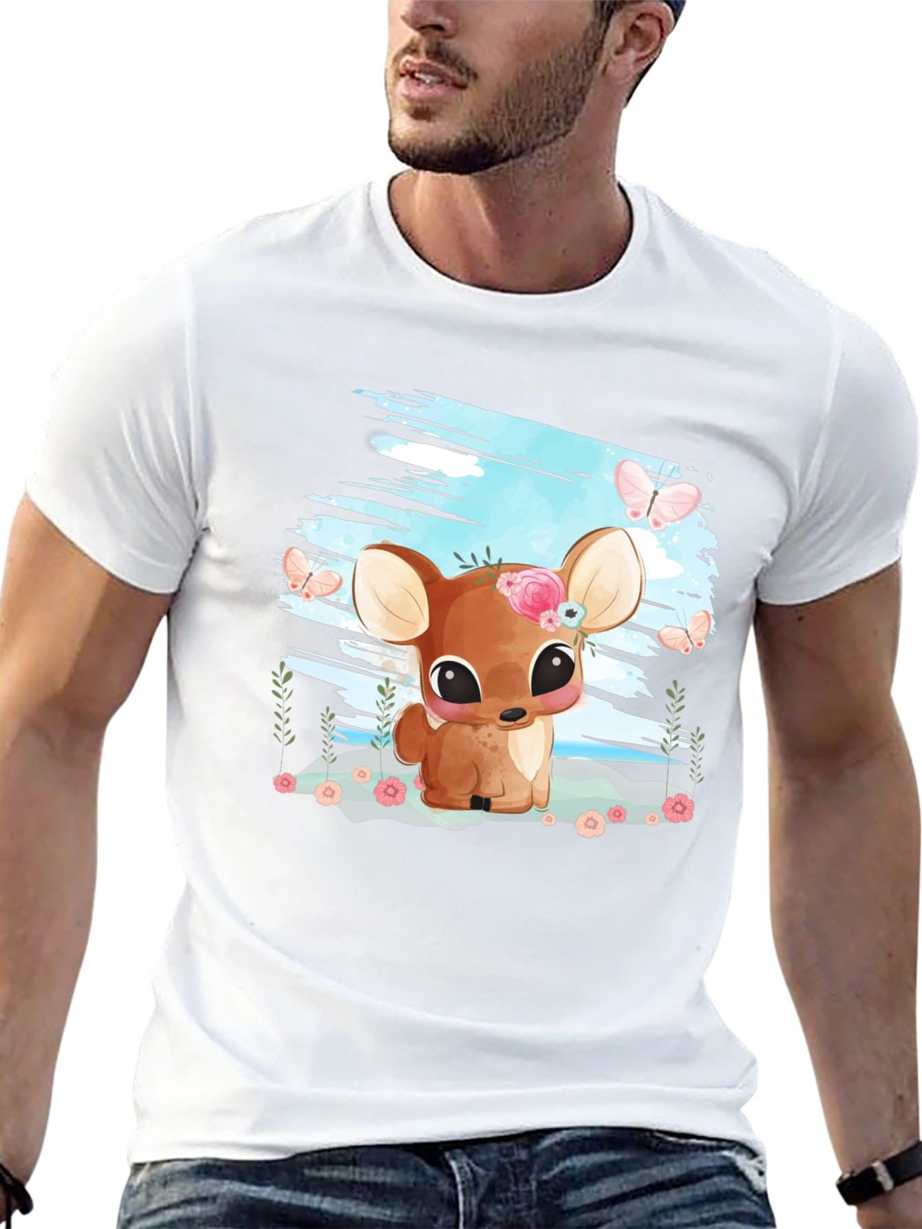 Cute Deer Graphic Tee - Soft & Stylish