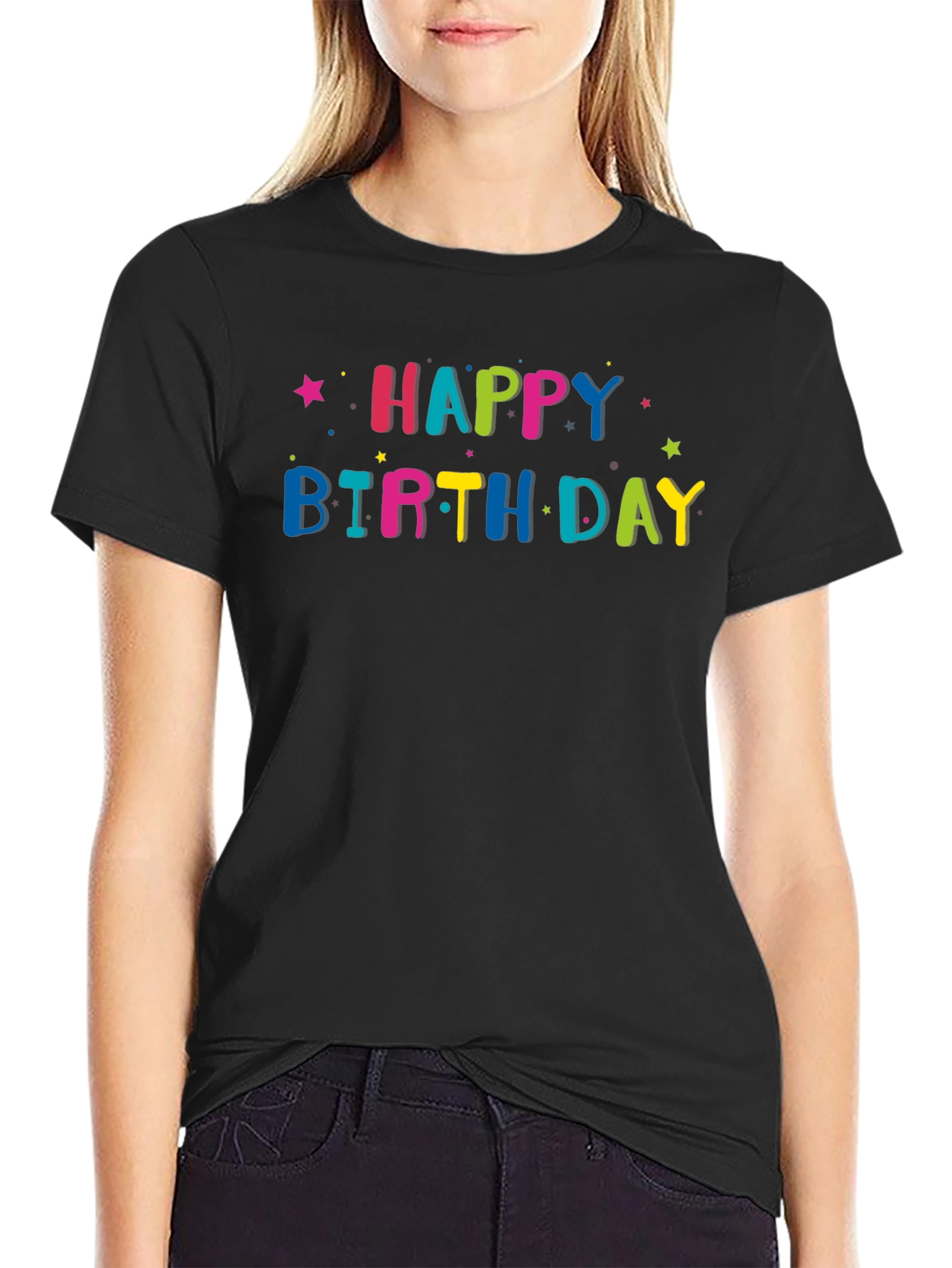 Happy Birthday Graphic Tee - Black