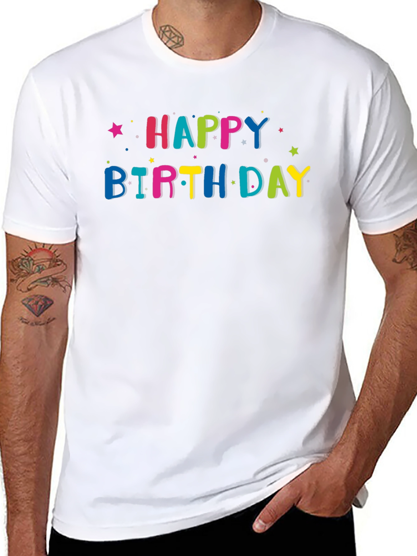 Happy Birthday Graphic Tee - Black