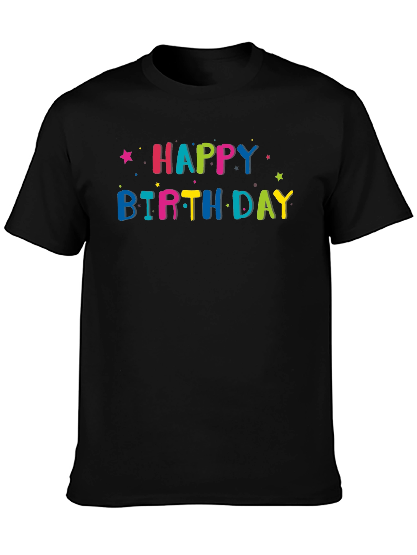 Happy Birthday Graphic Tee - Black