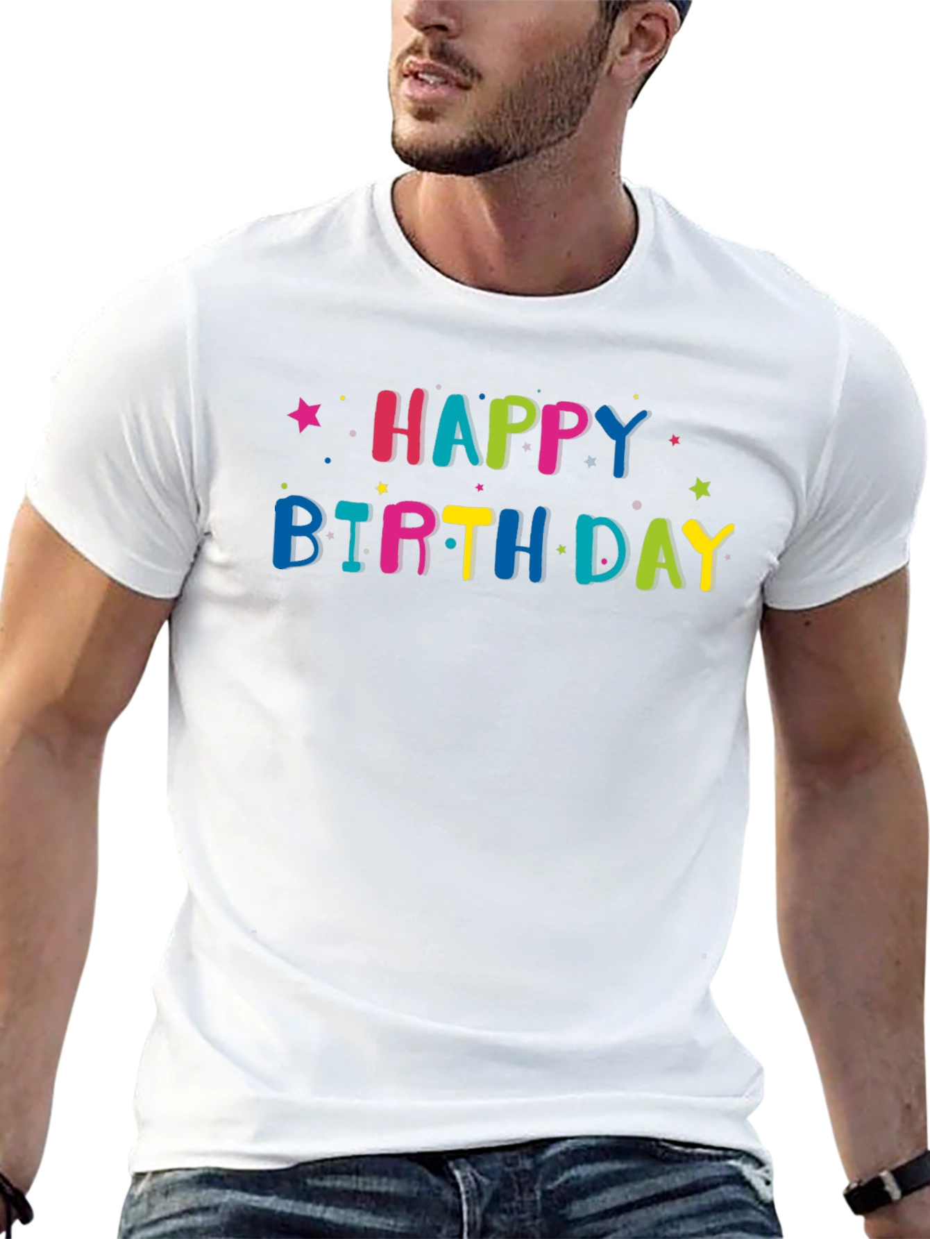 Happy Birthday Graphic Tee - Black