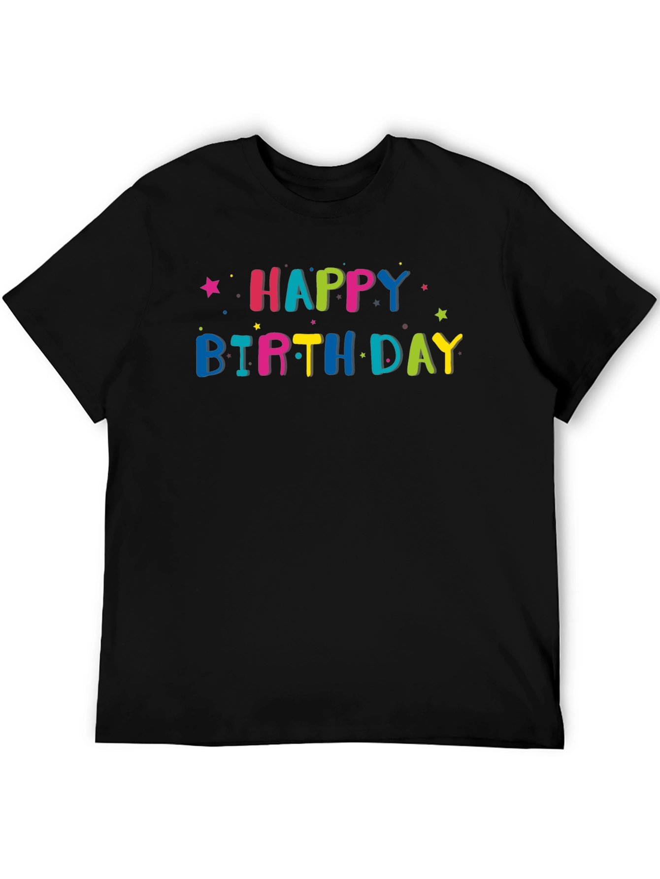 Happy Birthday Graphic Tee - Black