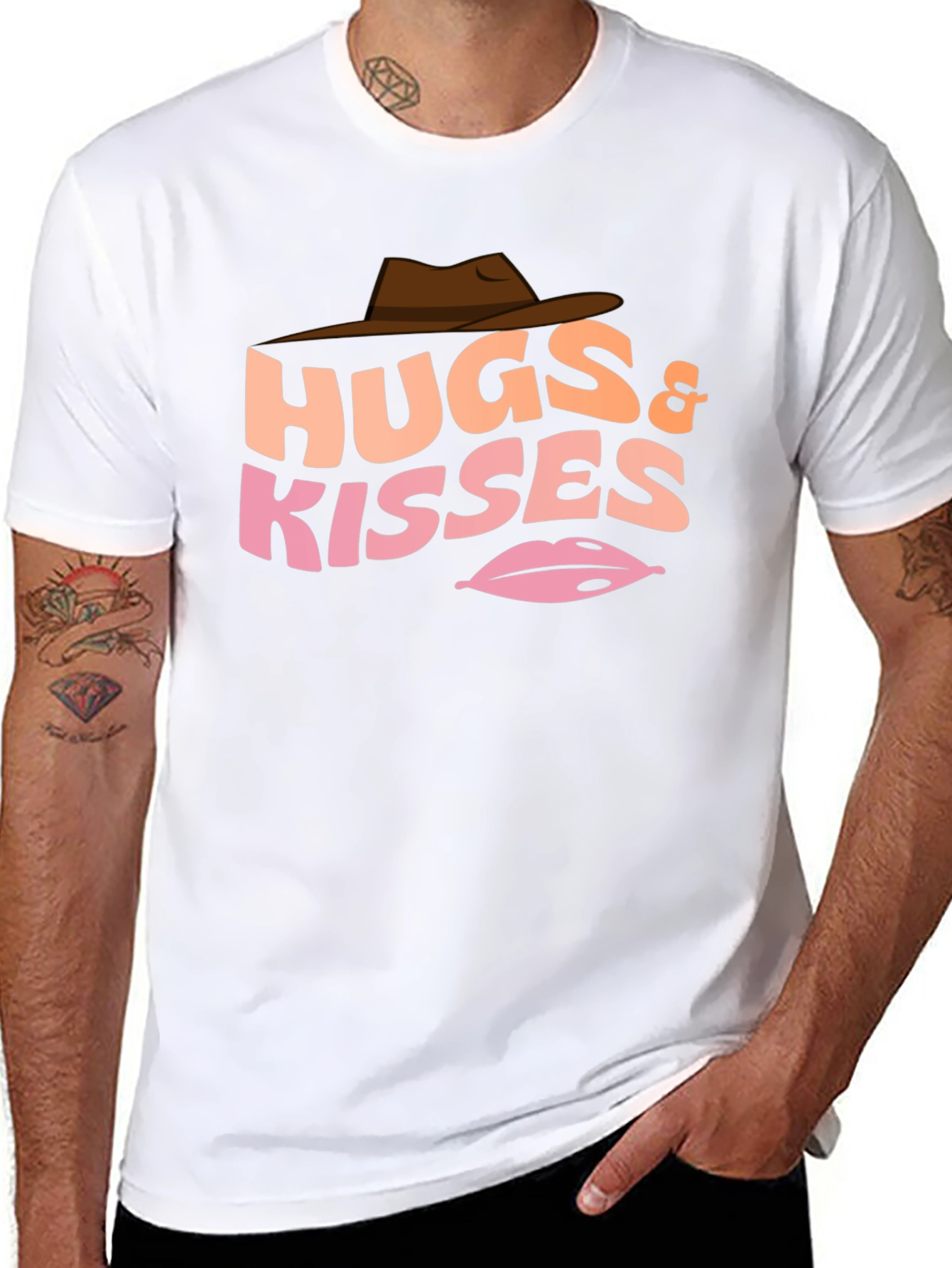 Hugs & Kisses Graphic T-Shirt - Western Style