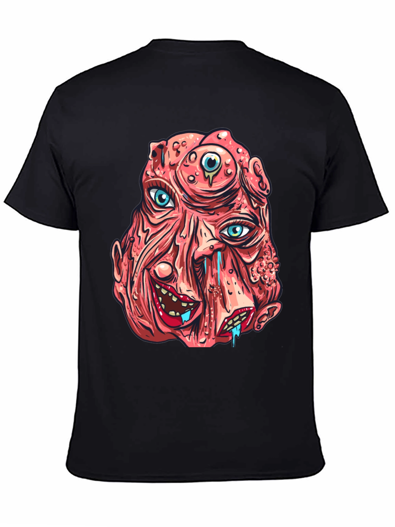 Unique Horror Graphic Print Black T-Shirt