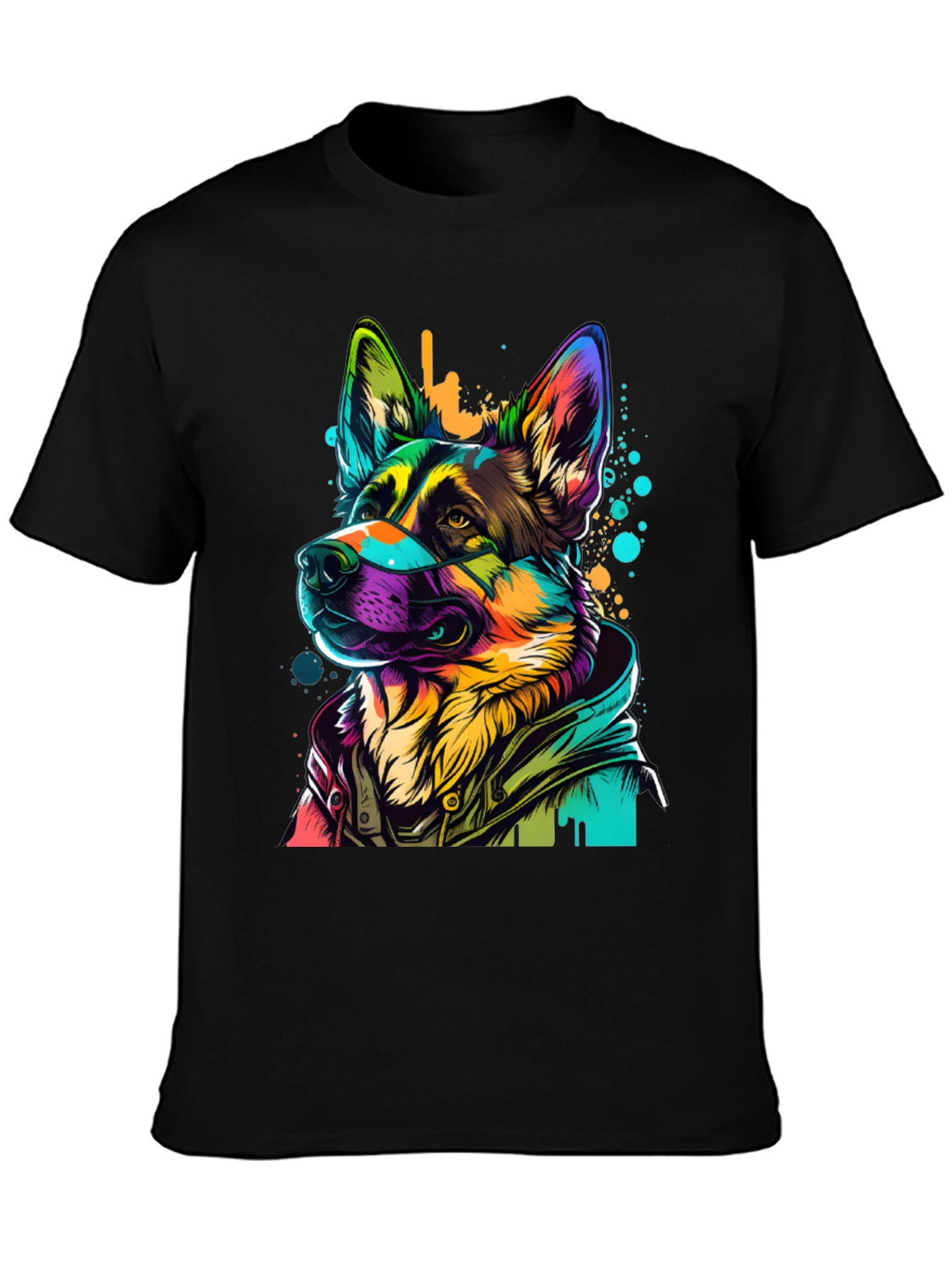 Vibrant German Shepherd Graphic Tee