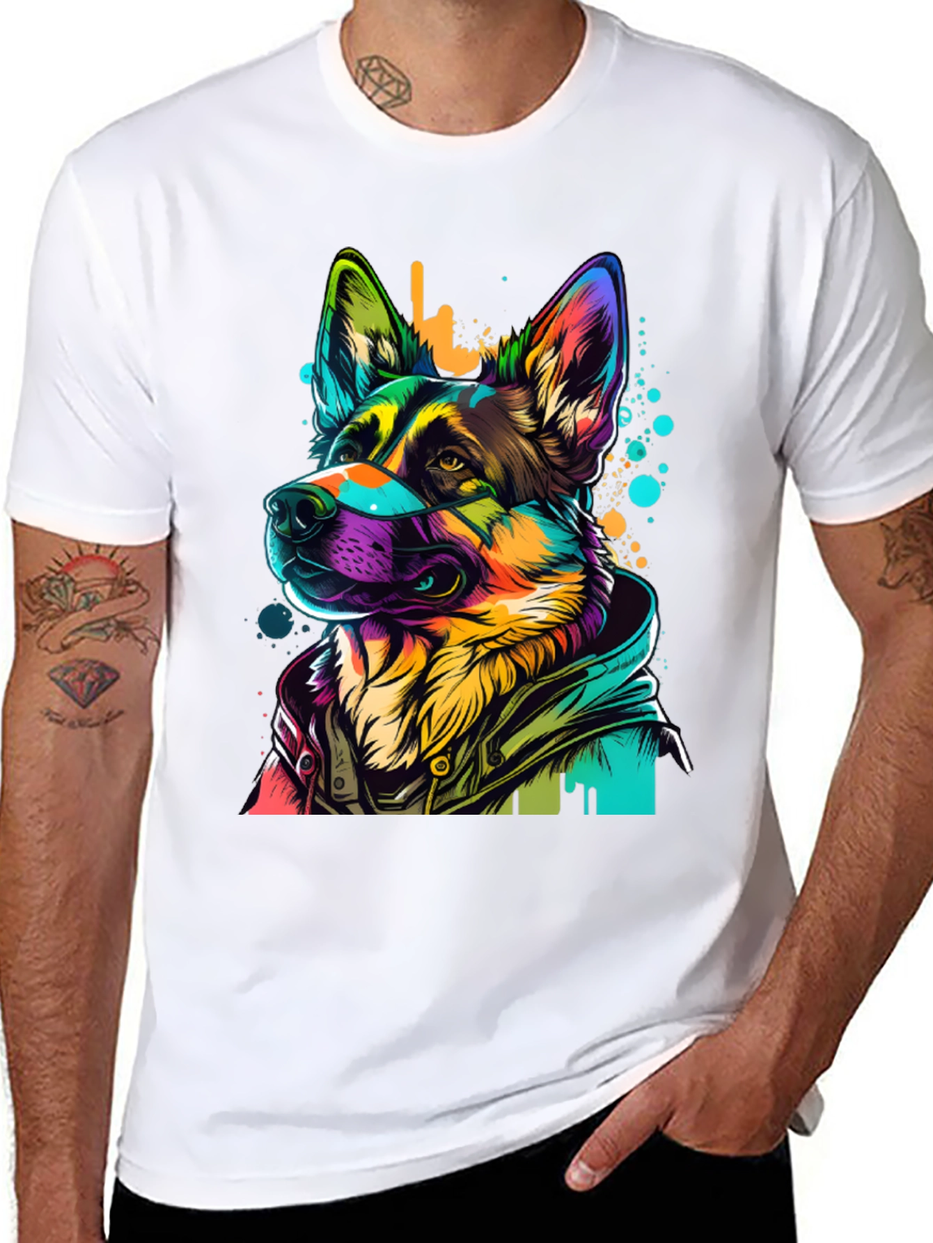 Vibrant German Shepherd Graphic Tee