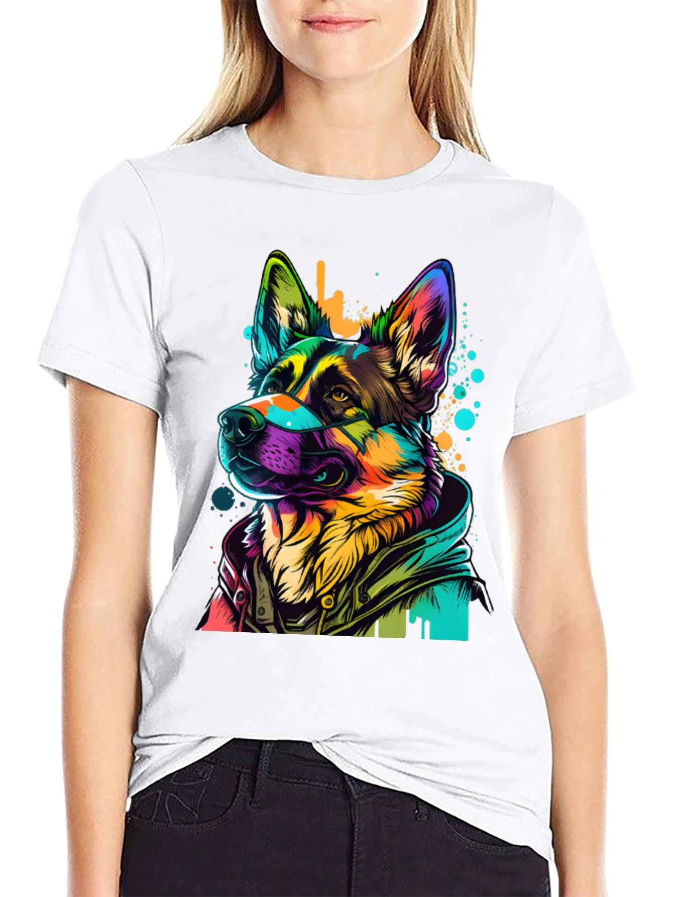 Vibrant German Shepherd Graphic Tee