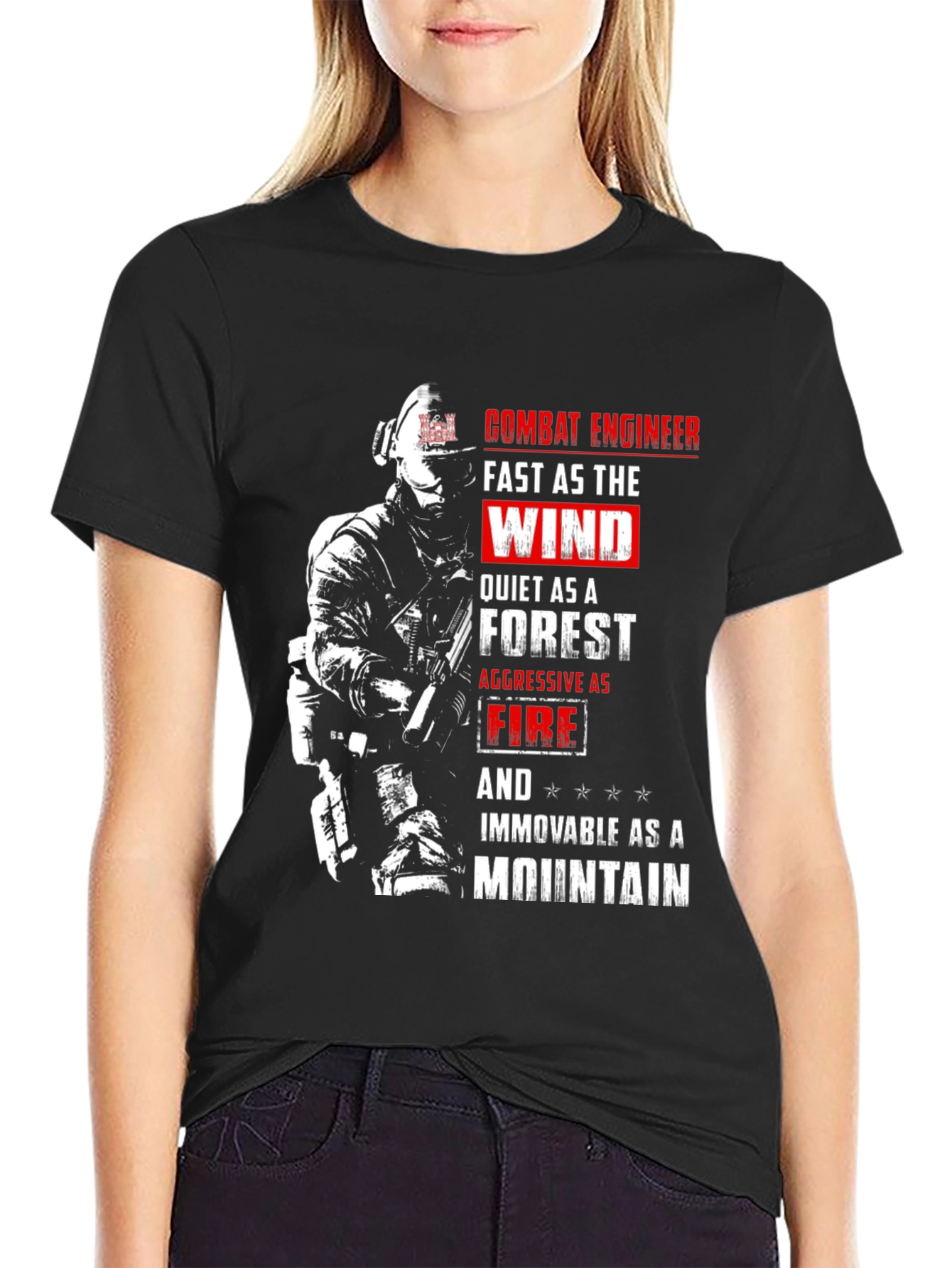 Combat Engineer T-Shirt: Fast Quiet Aggressive Immovable