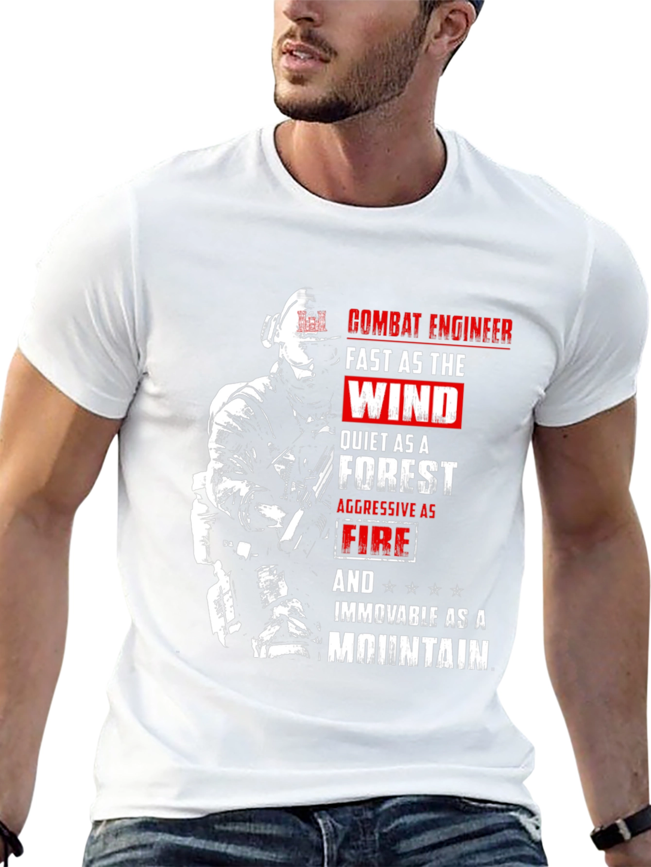 Combat Engineer T-Shirt: Fast Quiet Aggressive Immovable