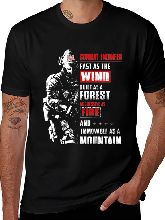 Combat Engineer T-Shirt: Fast Quiet Aggressive Immovable