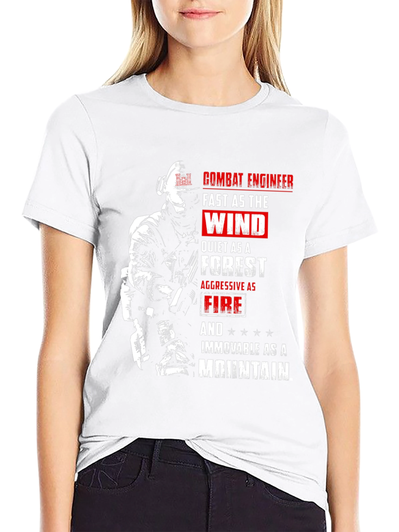 Combat Engineer T-Shirt: Fast Quiet Aggressive Immovable