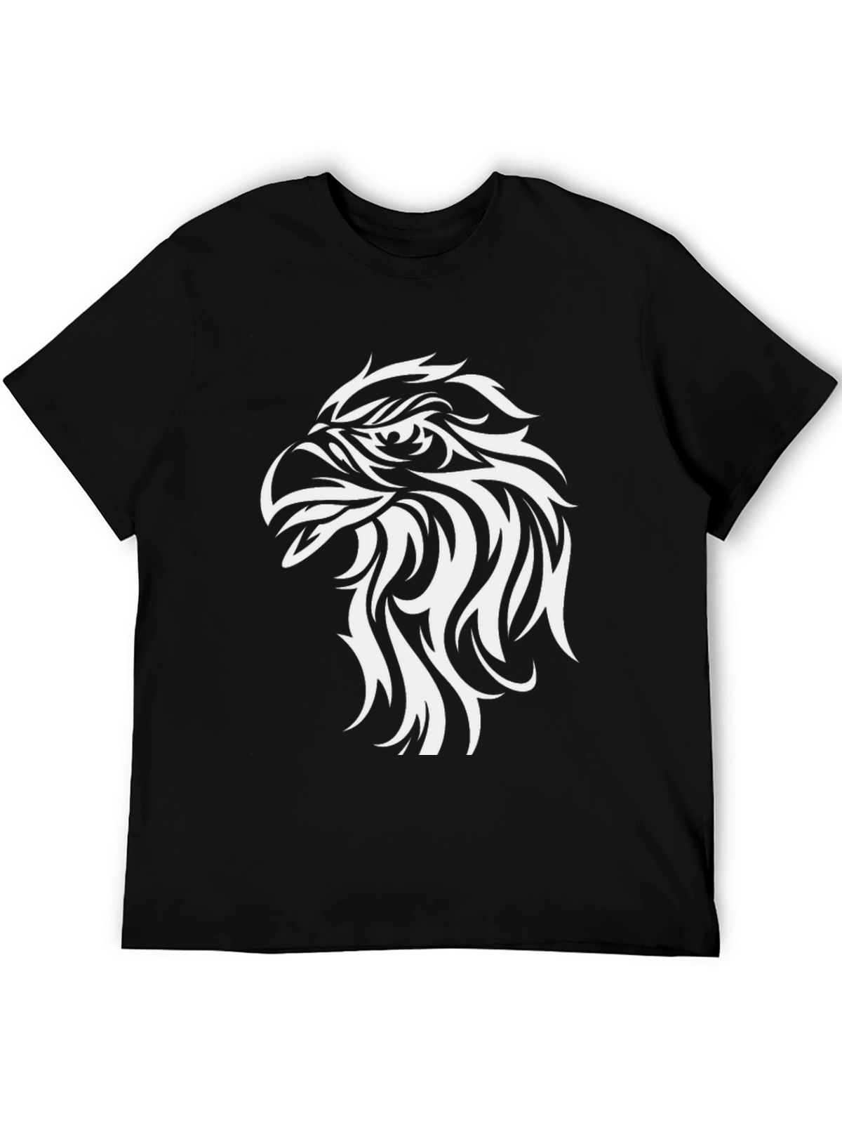 Black T-Shirt with Eagle Head Graphic