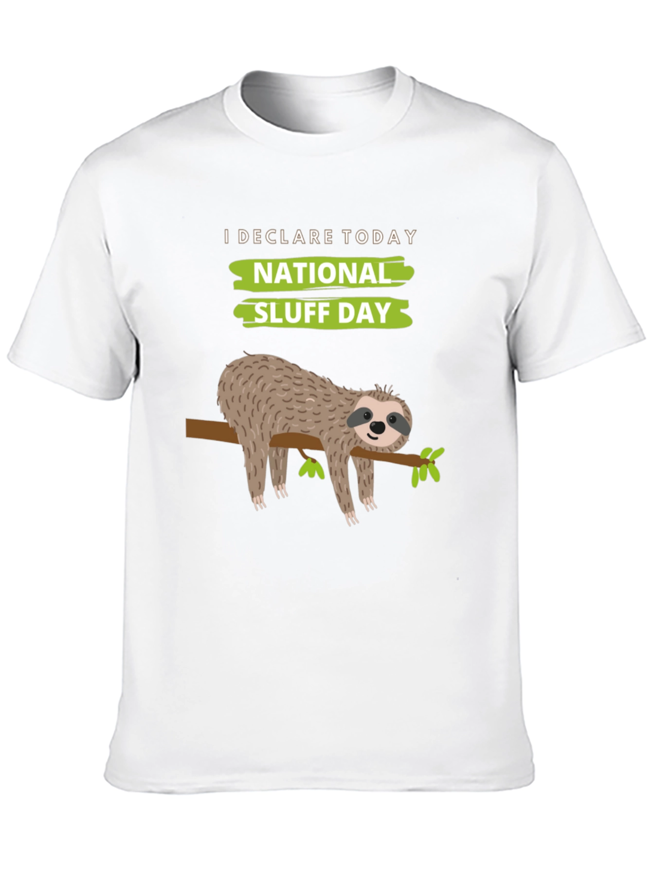 National Sluff Day Sloth Graphic T-Shirt
