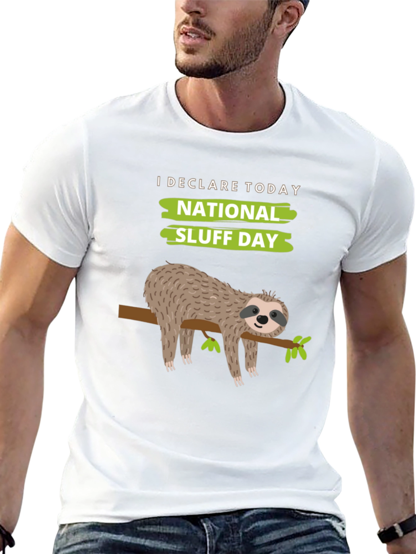 National Sluff Day Sloth Graphic T-Shirt