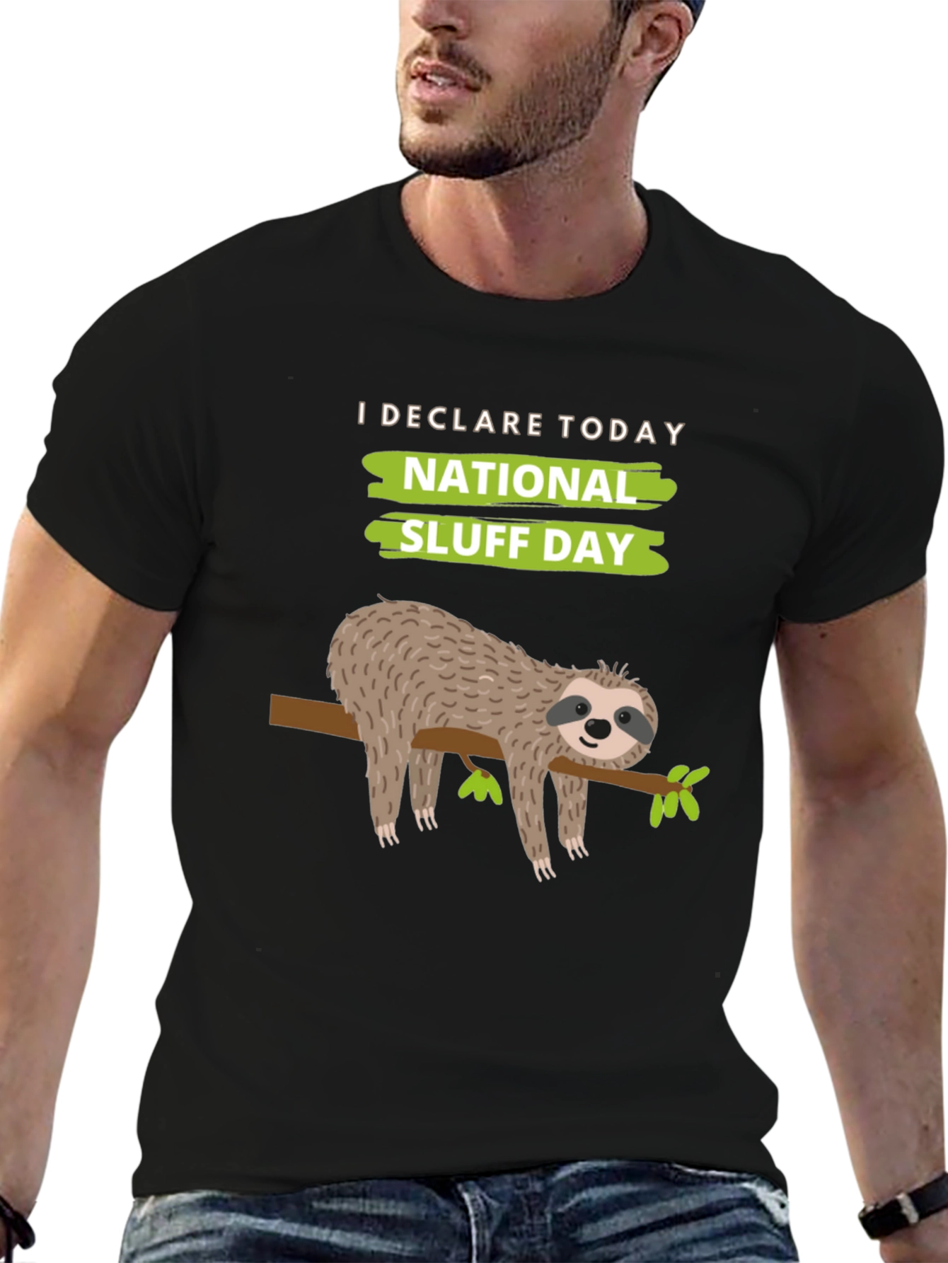 National Sluff Day Sloth Graphic T-Shirt
