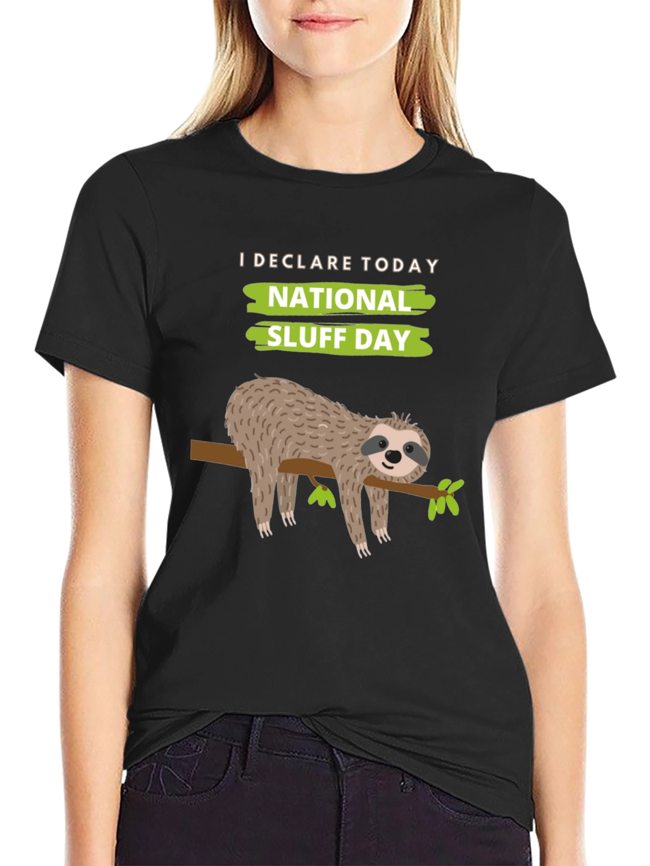 National Sluff Day Sloth Graphic T-Shirt