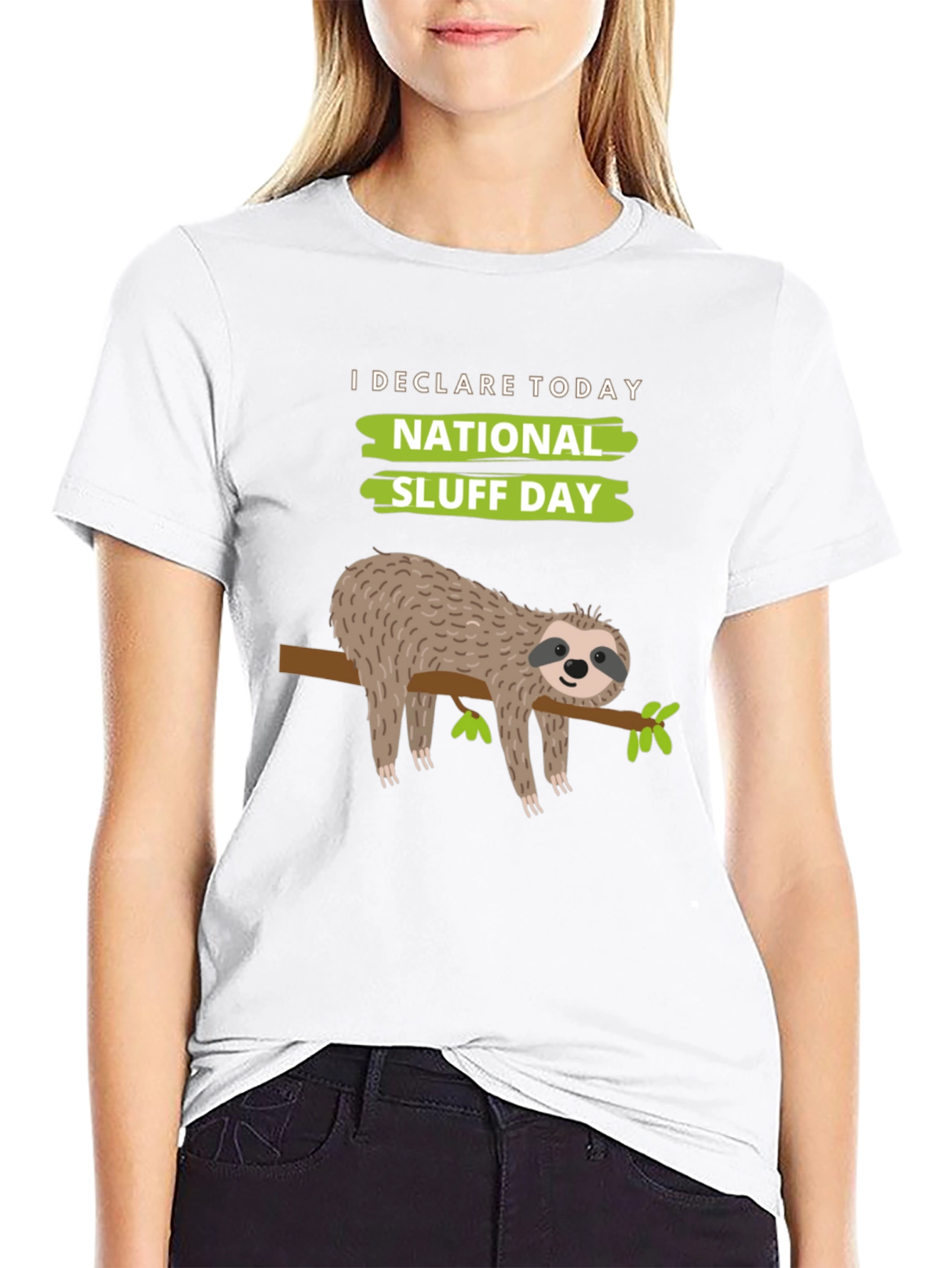 National Sluff Day Sloth Graphic T-Shirt