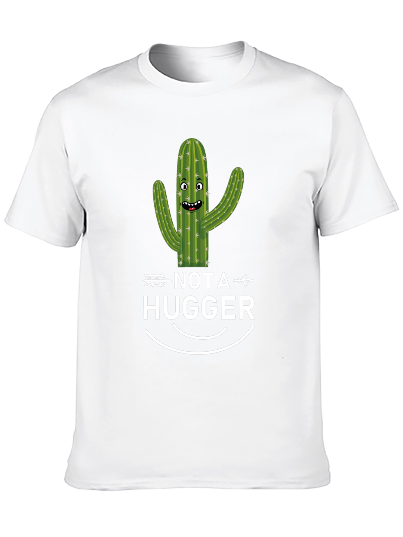 Funny Cactus Not a Hugger Black T-Shirt