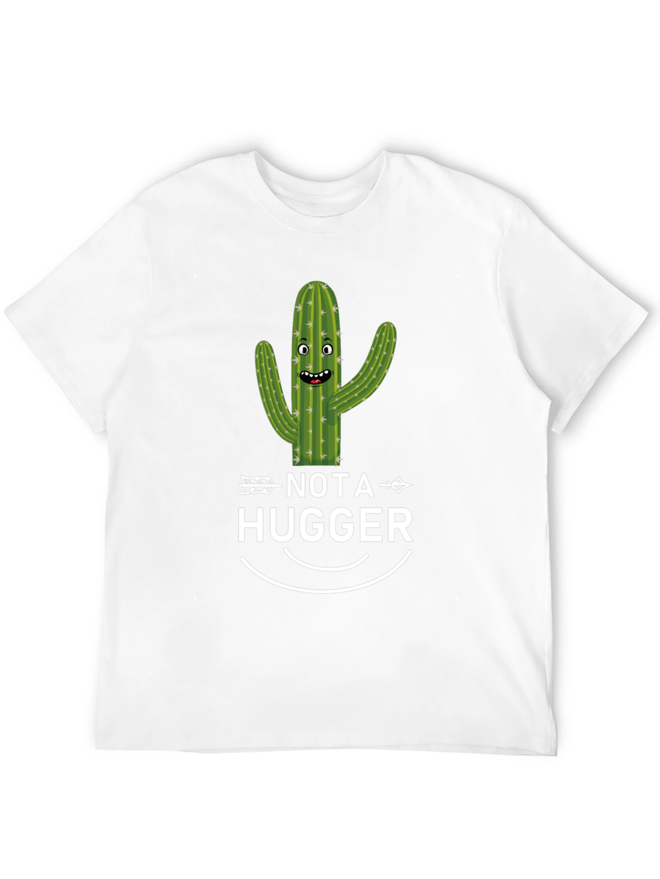 Funny Cactus Not a Hugger Black T-Shirt
