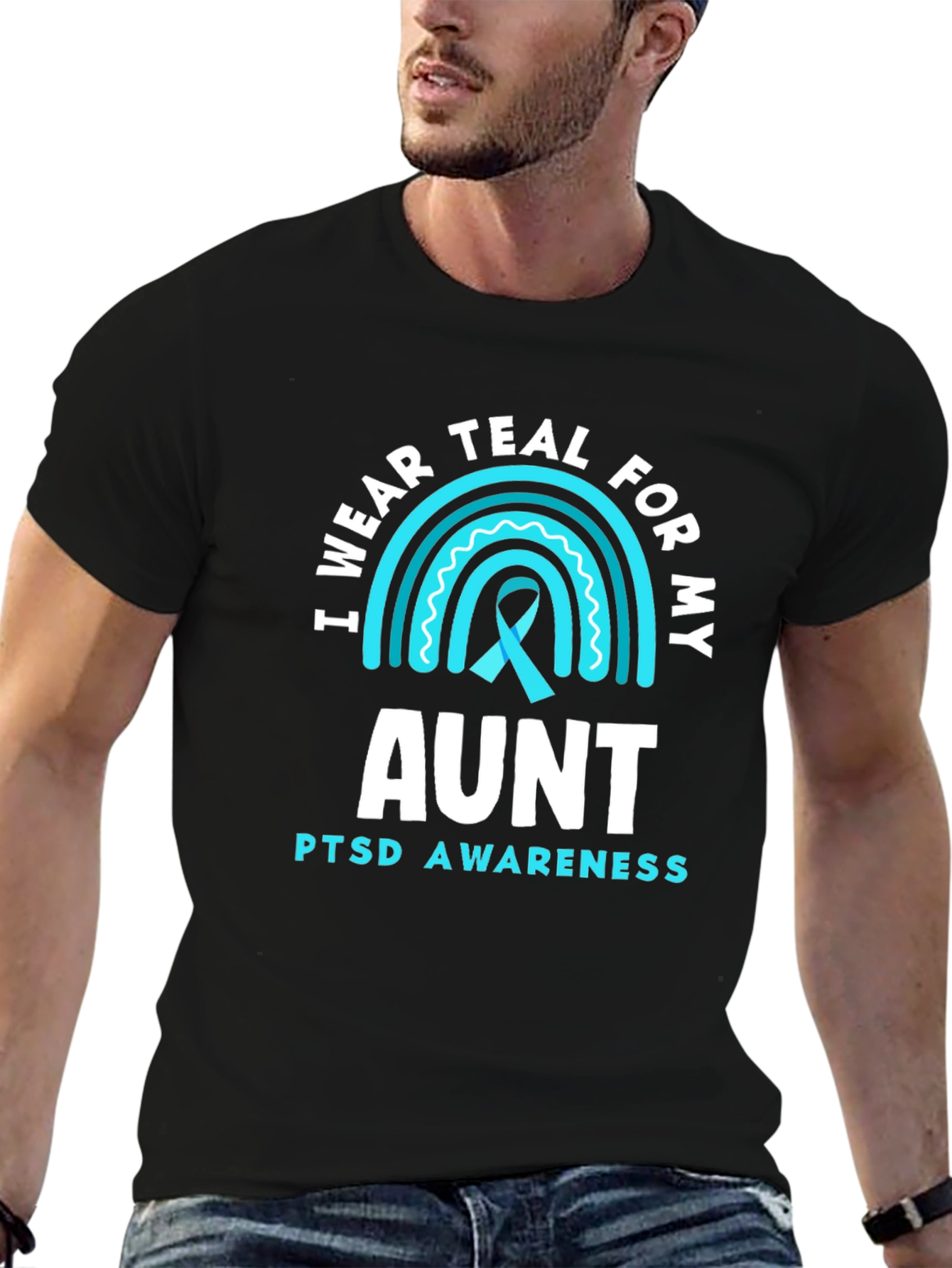 Teal PTSD Awareness Aunt T-Shirt