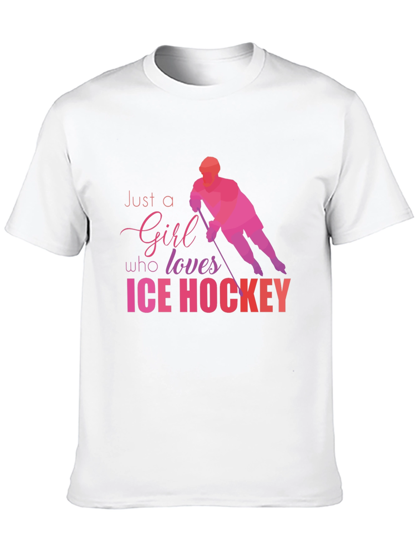 Girl Loves Ice Hockey Graphic T-Shirt - Black