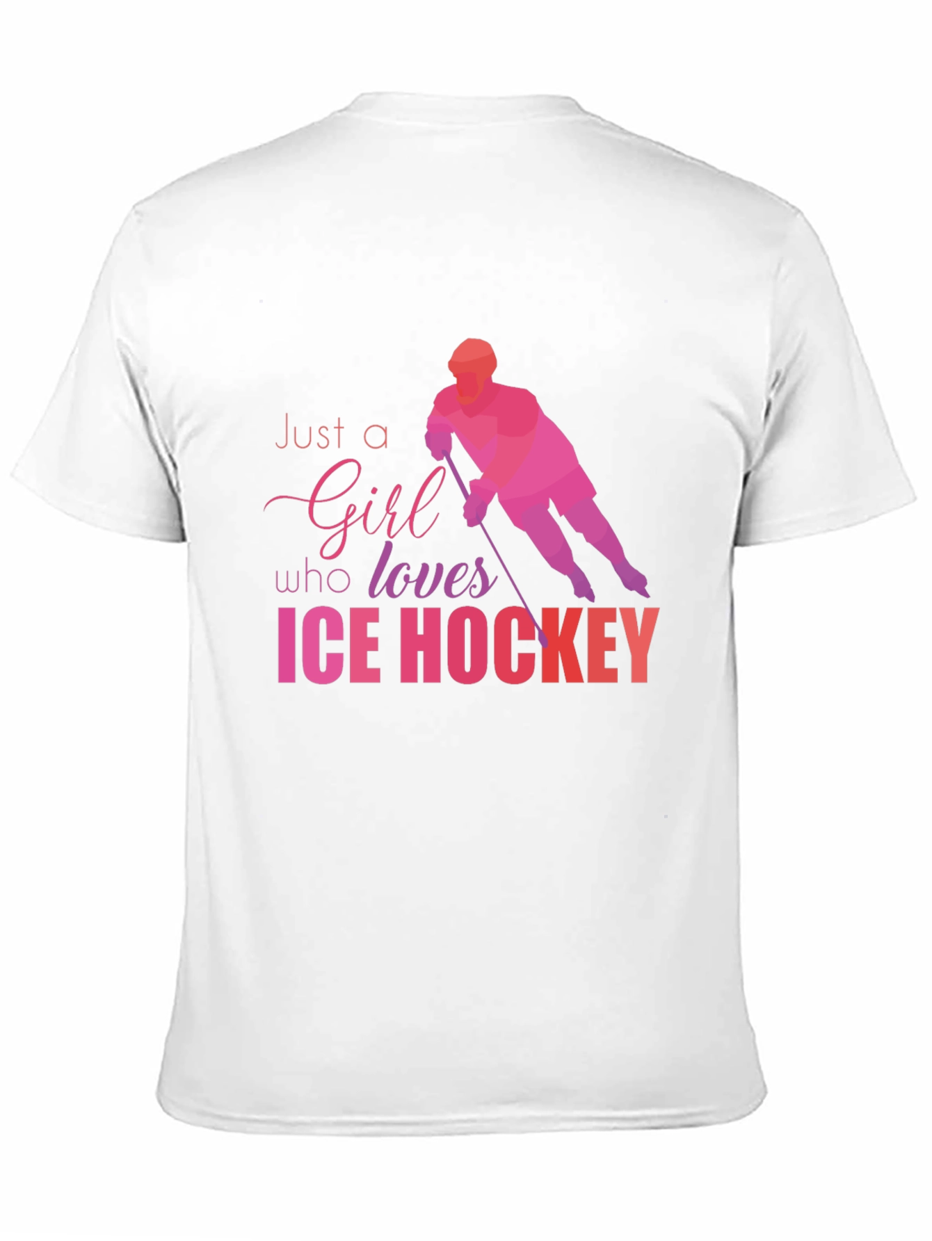 Girl Loves Ice Hockey Graphic T-Shirt - Black
