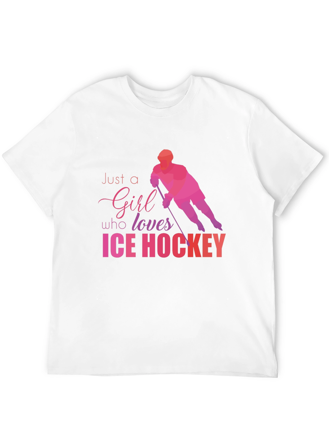 Girl Loves Ice Hockey Graphic T-Shirt - Black