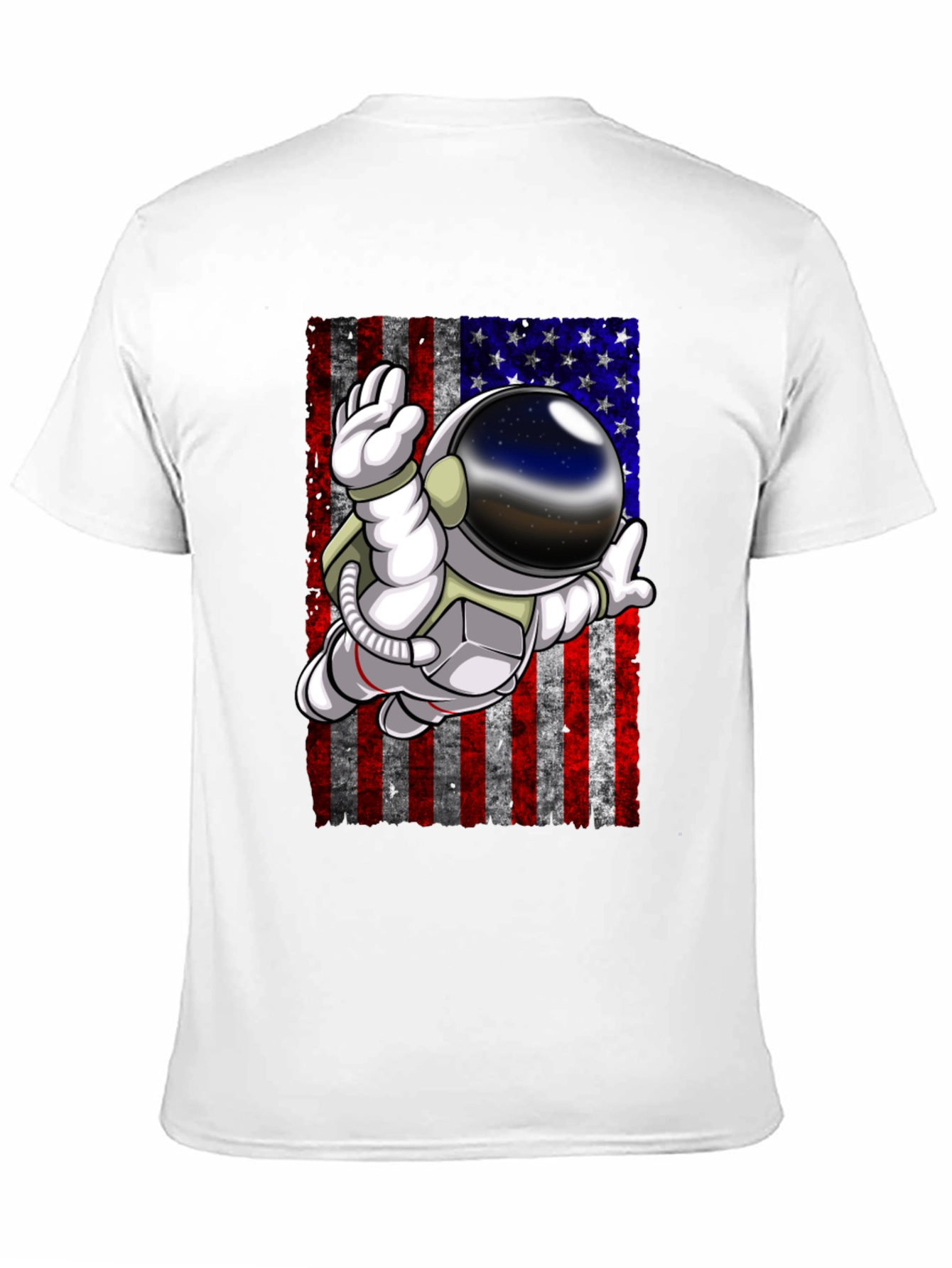 Astronaut American Flag Graphic T-Shirt