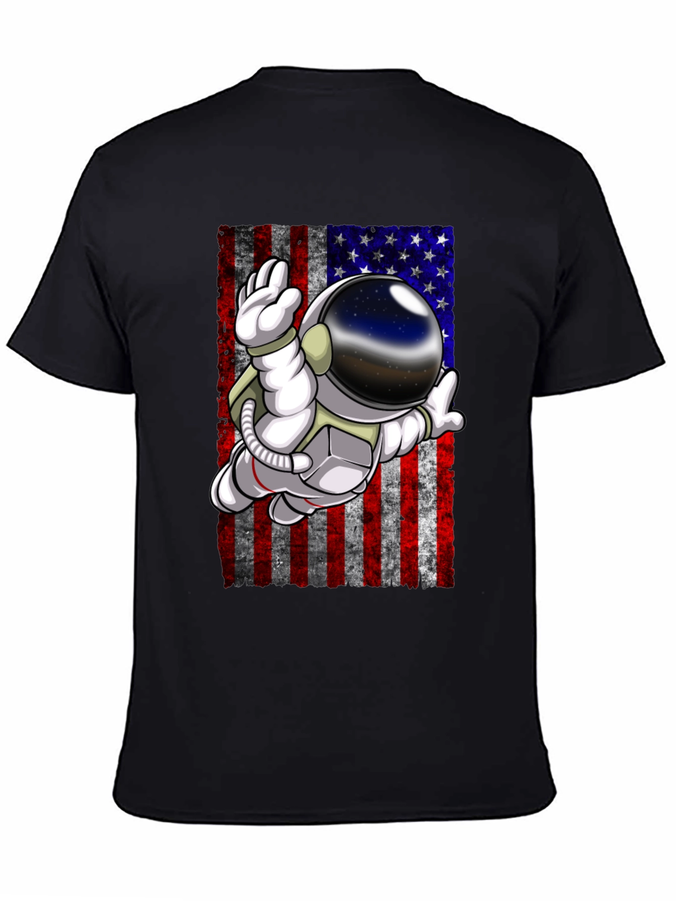 Astronaut American Flag Graphic T-Shirt