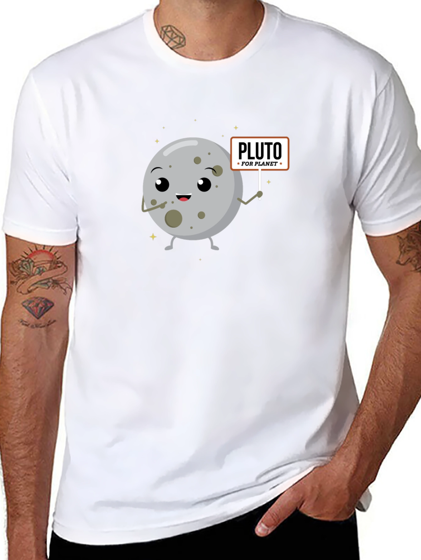 Pluto For Planet Black Graphic T-Shirt