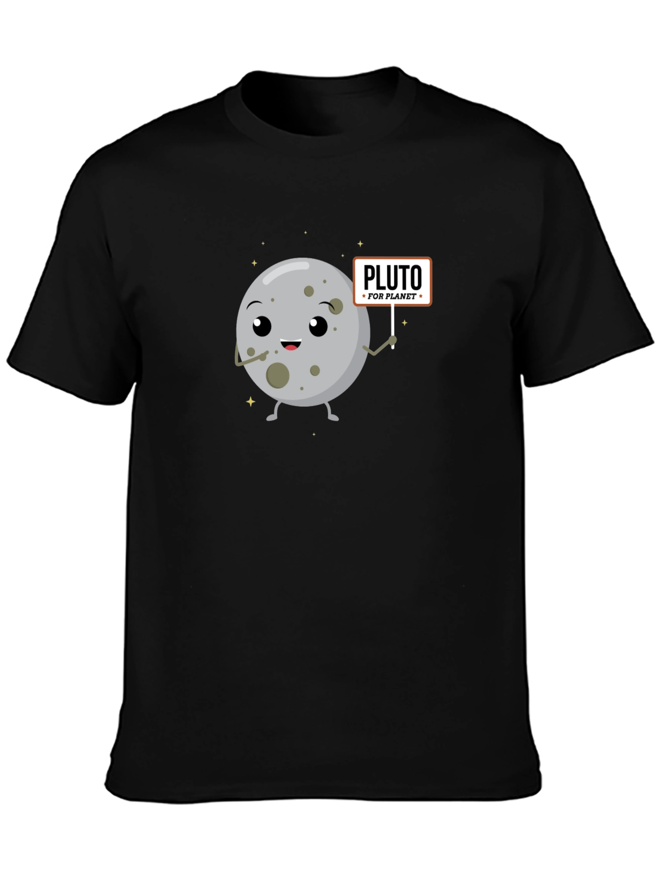 Pluto For Planet Black Graphic T-Shirt