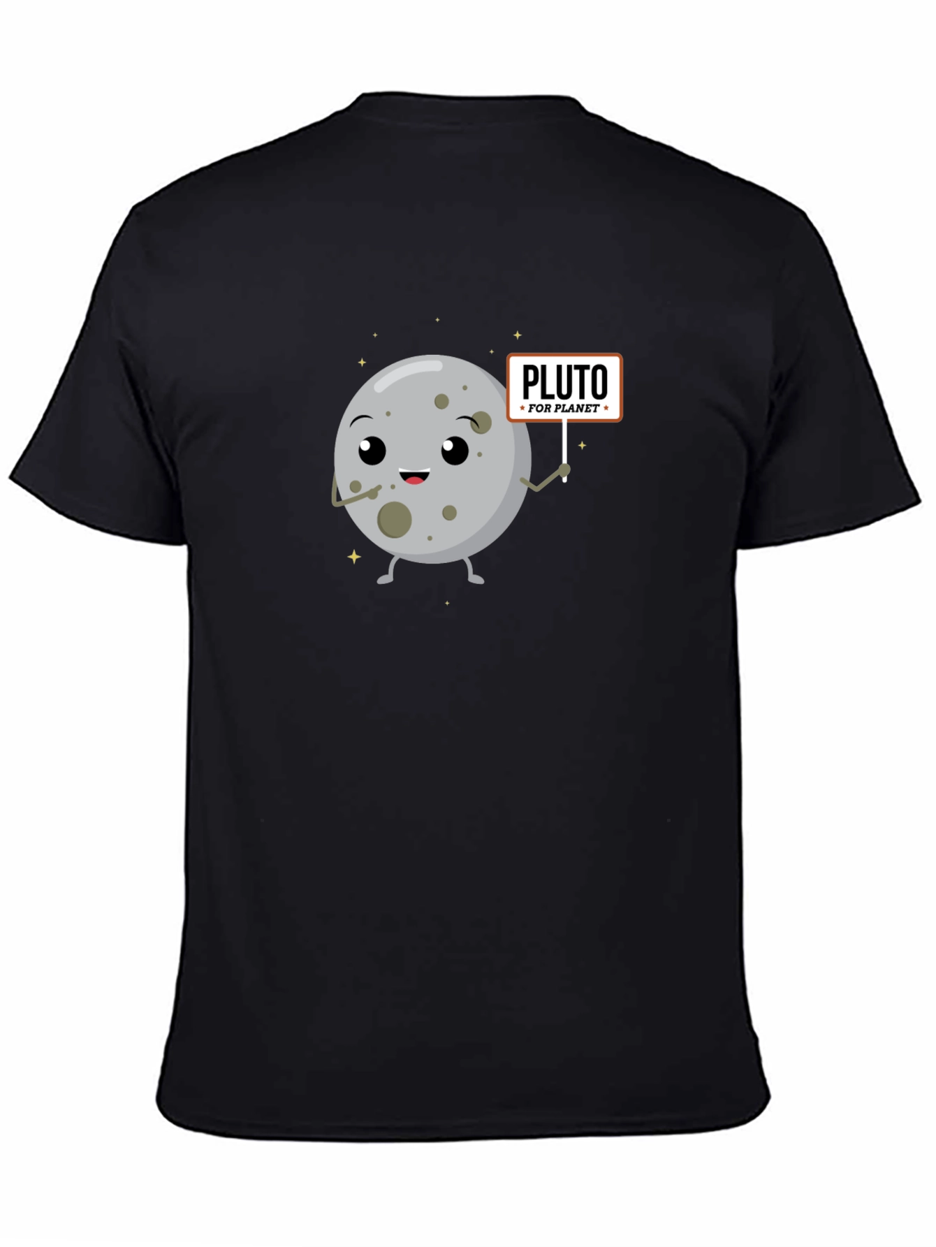 Pluto For Planet Black Graphic T-Shirt