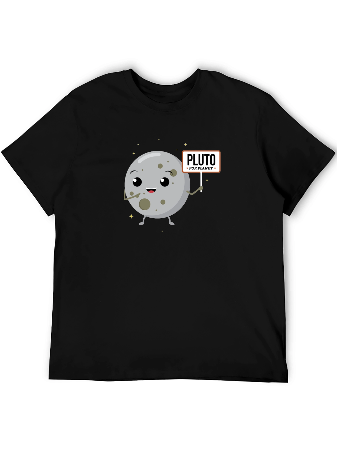 Pluto For Planet Black Graphic T-Shirt