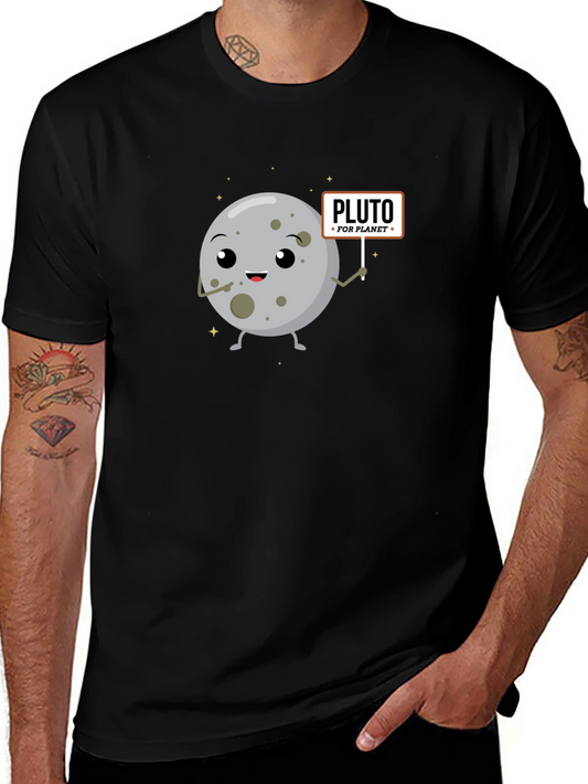 Pluto For Planet Black Graphic T-Shirt