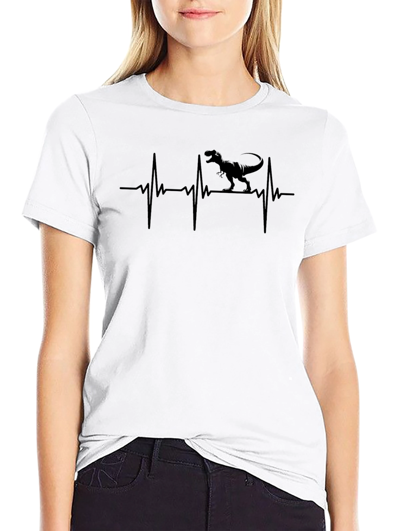 Dino Heartbeat T-Shirt - Black