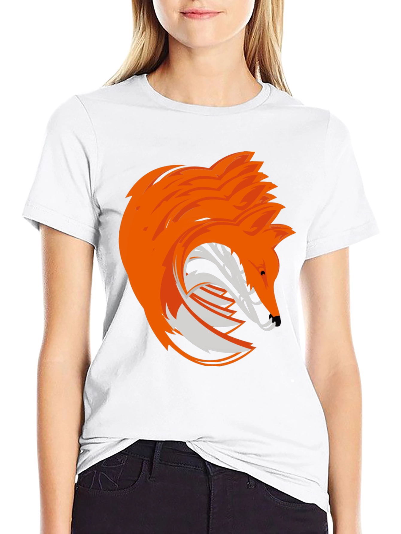 Stylized Fox Graphic Tee - Modern Animal Design