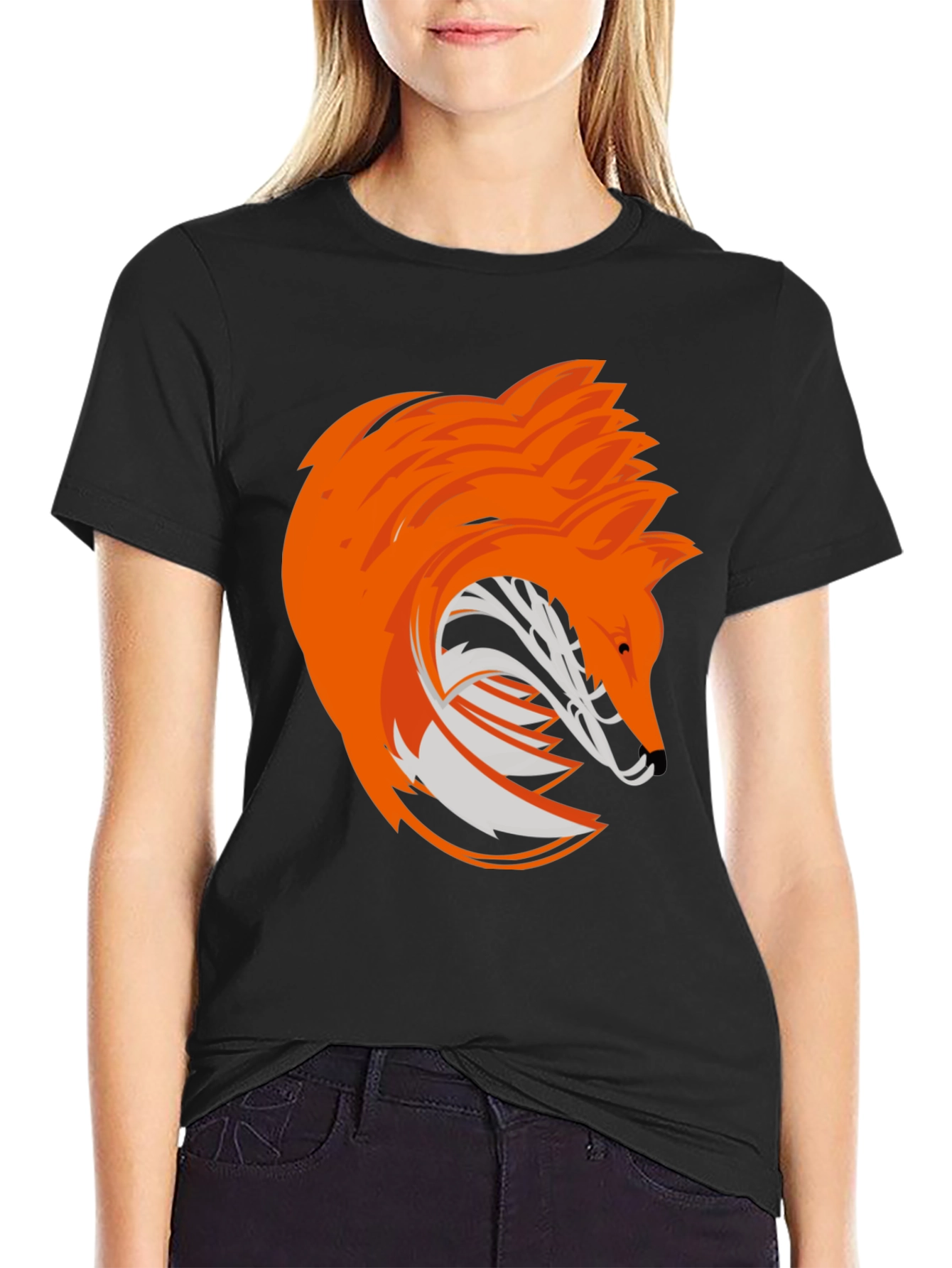 Stylized Fox Graphic Tee - Modern Animal Design