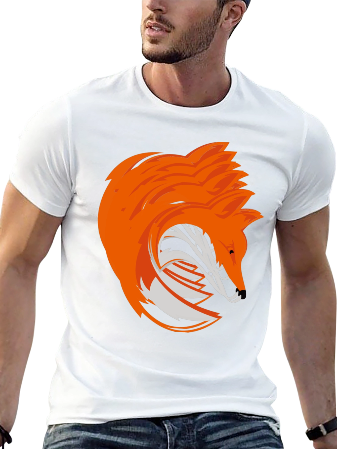 Stylized Fox Graphic Tee - Modern Animal Design