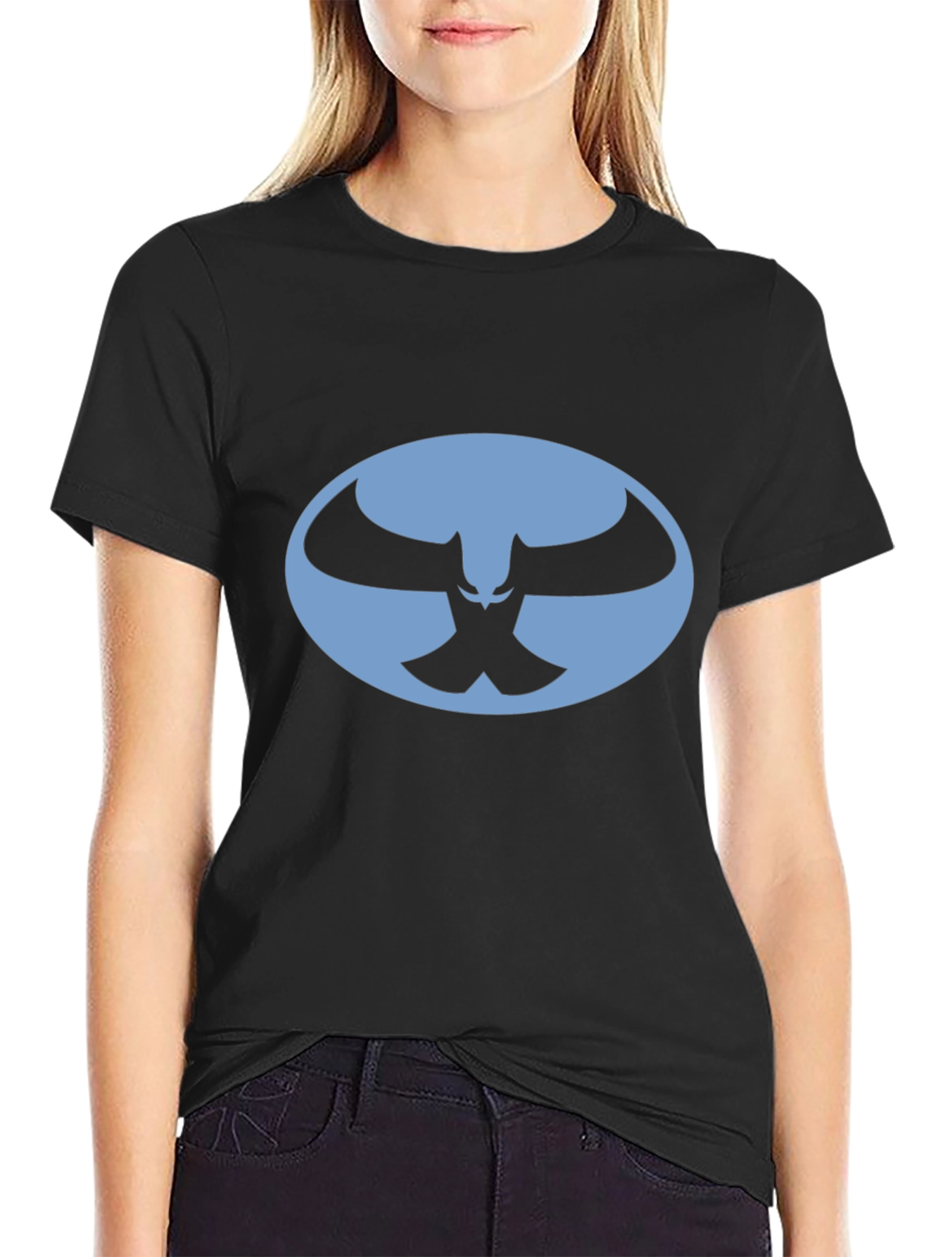 Black T-Shirt with Blue Owl Logo