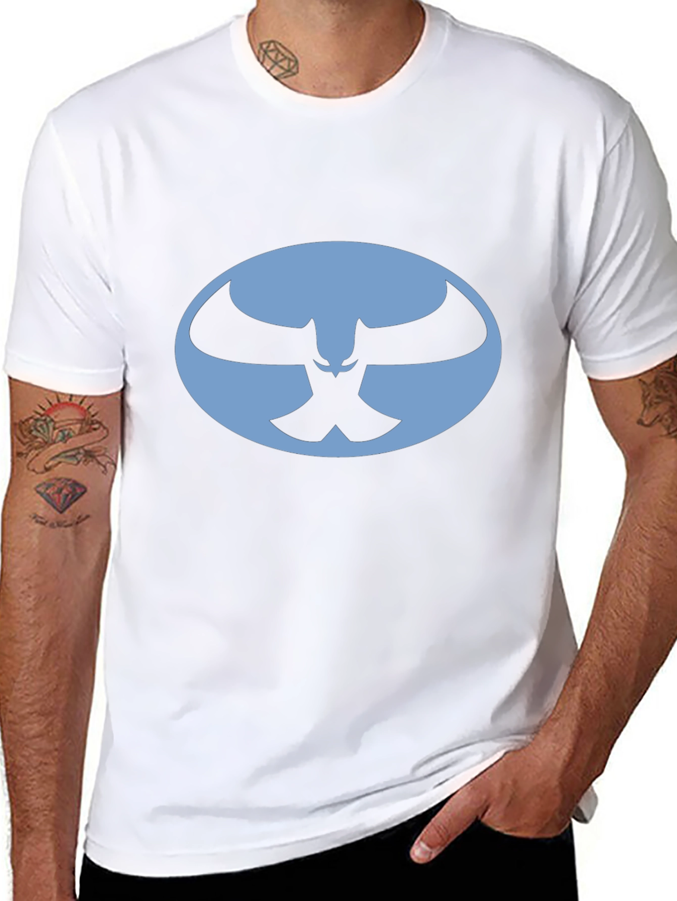 Black T-Shirt with Blue Owl Logo
