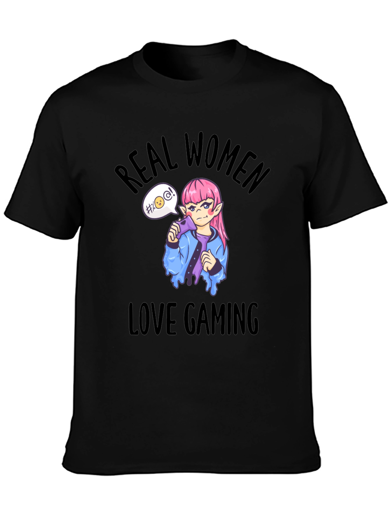 Real Women Love Gaming T-Shirt - Black