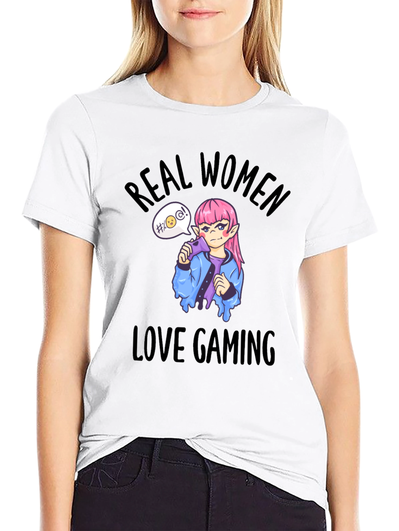 Real Women Love Gaming T-Shirt - Black