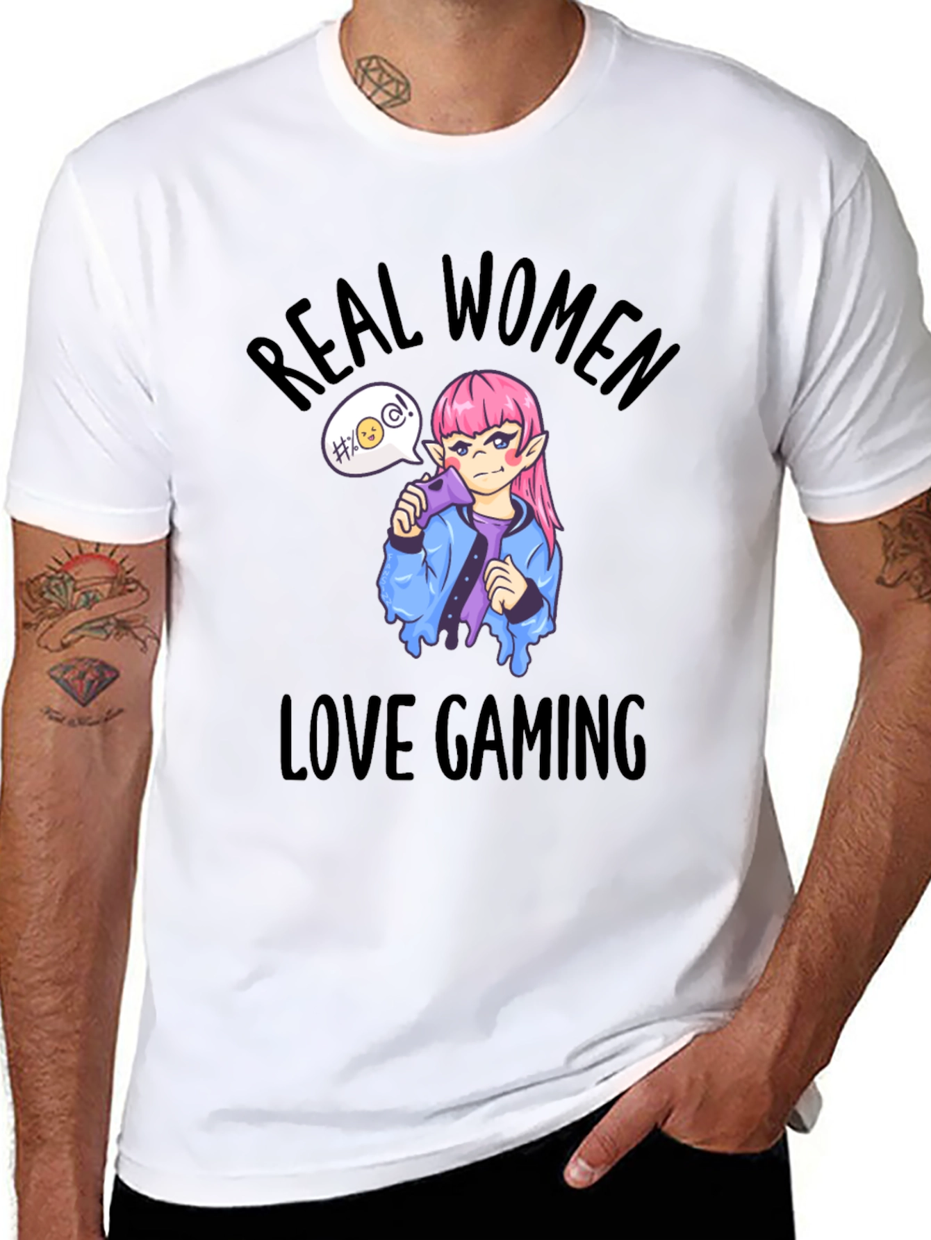 Real Women Love Gaming T-Shirt - Black