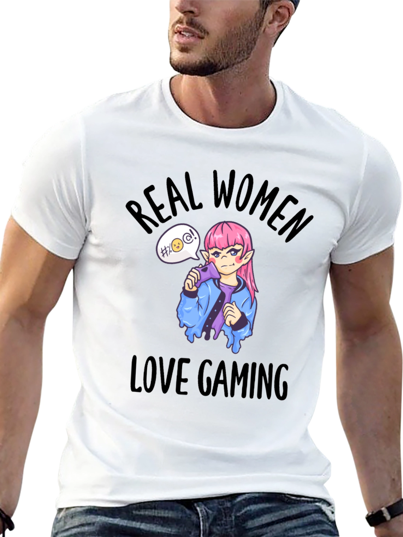 Real Women Love Gaming T-Shirt - Black