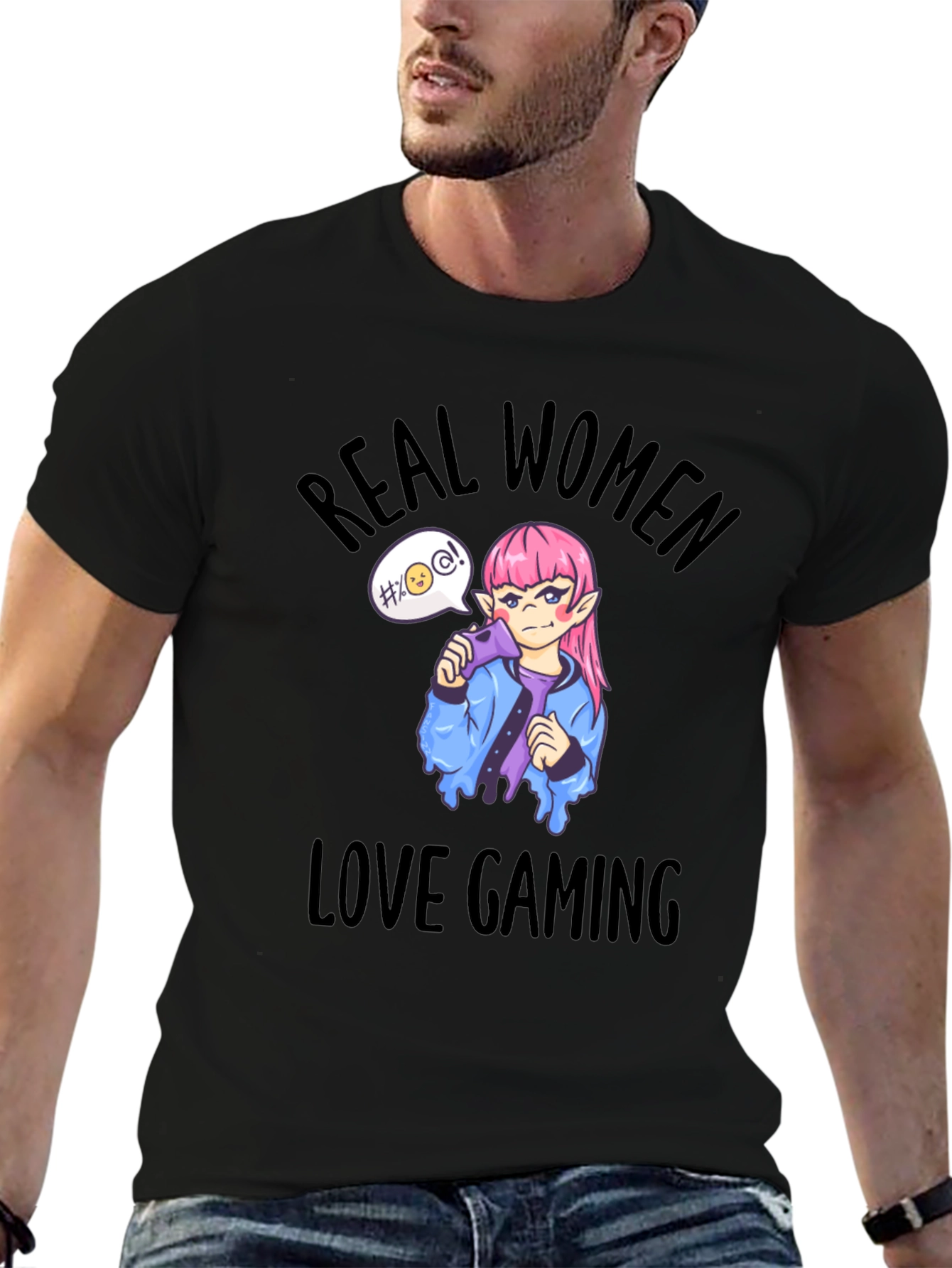 Real Women Love Gaming T-Shirt - Black